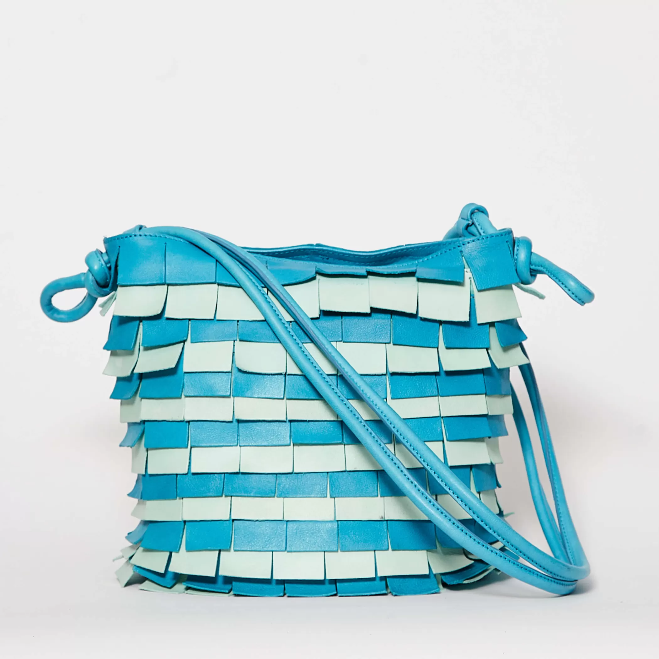 Reptile's House Bags>Peacock-Light Blue Multicolor Bucket Bag