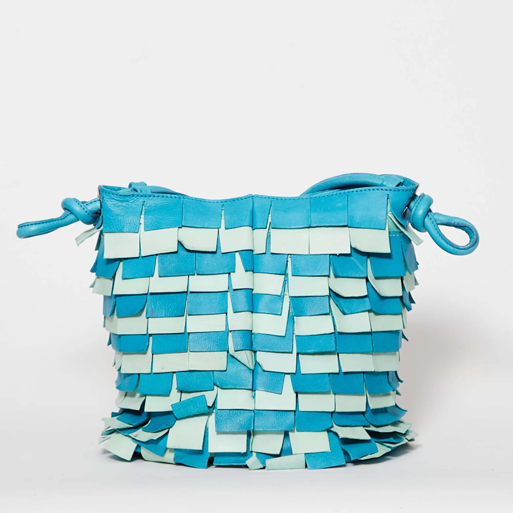 Reptile's House Bags>Peacock-Light Blue Multicolor Bucket Bag