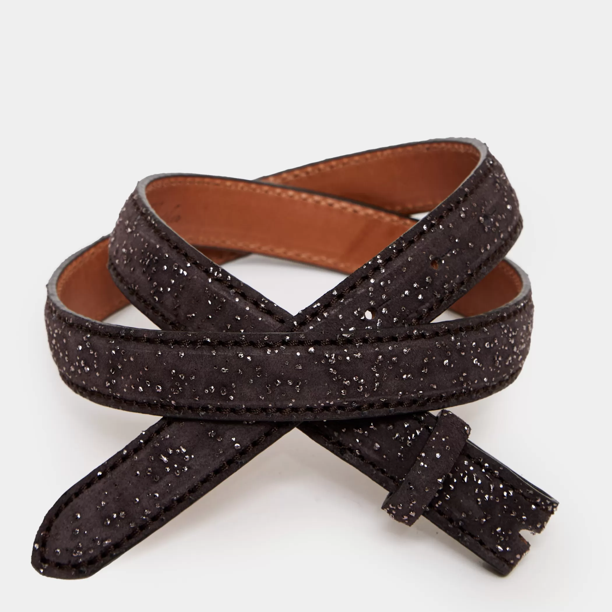 Reptile's House Belts>Vylda-Leather Belt With Rhinestones